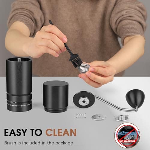 Portable Manual Coffee Grinder – 60 Precision Grind Settings, Stainless Steel Conical Burr Mill for Espresso, French Press & Travel