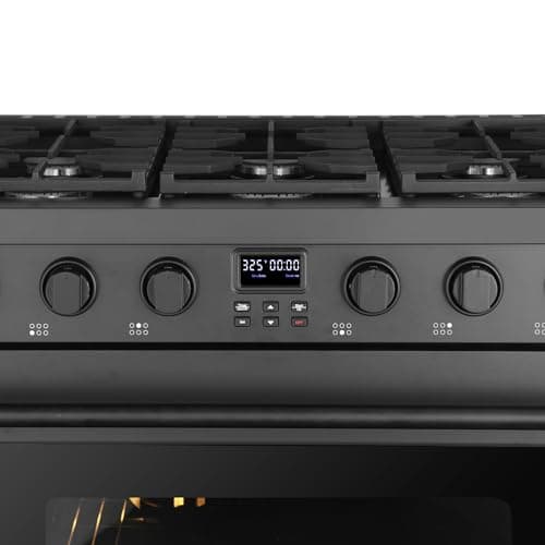 COSMO COS-GRC366KB-BK 36 in. Lumin Collection 6.0 cu. ft. Gas Range with 6 Sealed Burners and Convection Oven in Matte Black