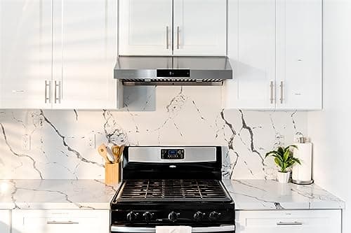Hauslane Range Hood 30 Inch - Under Cabinet Range Hood 30" Stainless Steel Kitchen Hood, Vent Hood 30 Inches, Stove Vent Hood for Kitchen, Vent Hoods 30 Inch with LED - Chef Series PS18