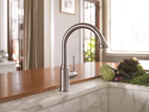 hansgrohe Talis C Stainless Steel High Arc Kitchen Faucet, Kitchen Faucets with Pull Down Sprayer, Faucet for Kitchen Sink, Magnetic Docking Spray Head, Stainless Steel Optic 04215800