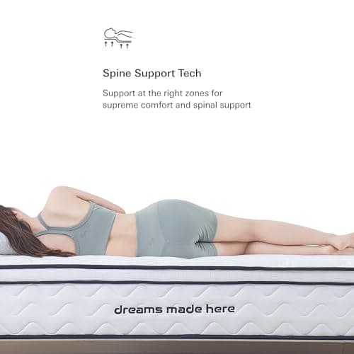 Plush Dream King Mattress 12 Inch Hybrid Pocketed Springs - Mattress in a Box with Memory Foam, Soft Plush Feel, Motion Isolation, Multi-Zone Spinal Support