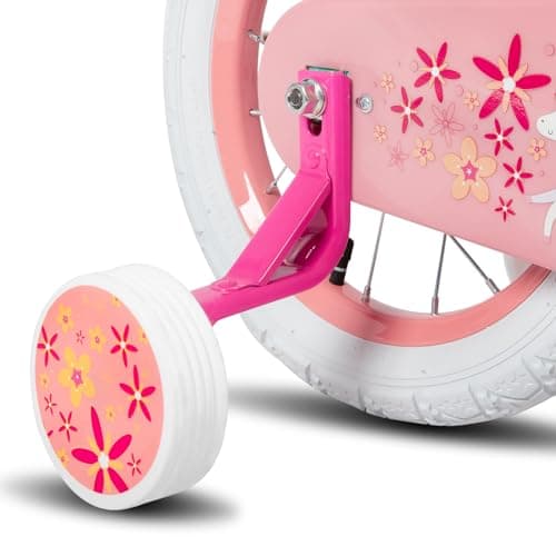 JOYSTAR Unicorn Kids Bike for Girls Ages 2-9 Years Old, 12 14 16 18 Inch Kids Bike with Training Wheels, Doll Seat, Streamers and Basket, Toddler Girls Bike, Multiple Colors