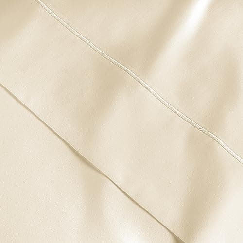 LANE LINEN 100% Egyptian Cotton 1000 TC King Bed Sheets, Eco Friendly No Pill Naturally Cooling Sheet King Size, Soft & Comfy Sateen Weave Silky Smooth Finish, Available in Variety of Colors -Ivory