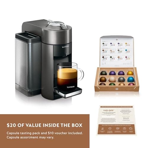 Nespresso Vertuo Coffee and Espresso Maker,1597 ml, by De'Longhi, Graphite Metal