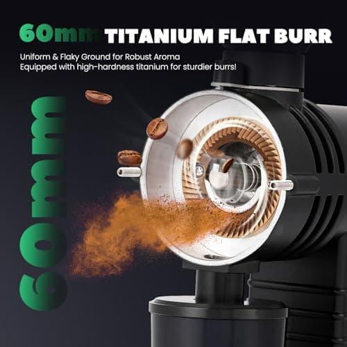 Huanyu Flat Burr Coffee Grinder with 19 Grinding Settings Large Capacity 35oz Red and Huanyu Electric Coffee Grinder with 10-Position Grind Selector for Home Use Black Bundle