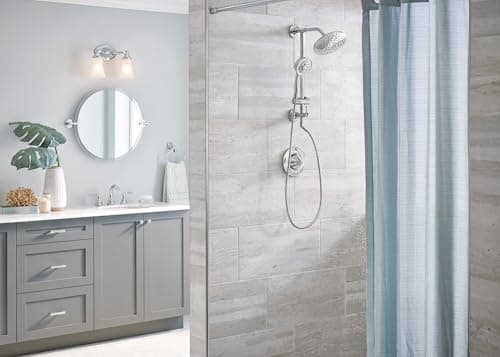 Moen Eva Chrome Two-Handle High Arc Widespread Bathroom Sink Faucet for 3-Hole Setups with Valve Included, TV6420