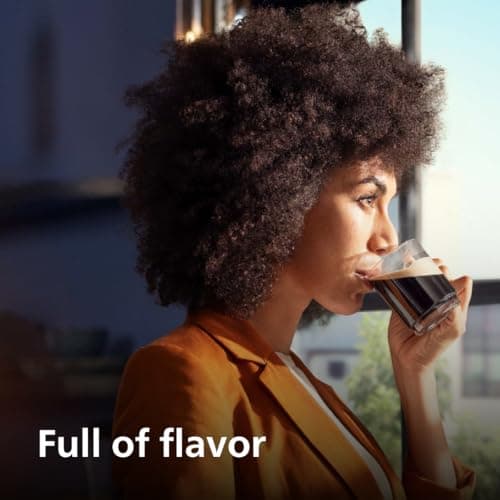 PHILIPS Series 3300 Fully Automatic Espresso Coffee Machine - 6 Hot & Iced Drinks, LatteGo Milk System, 40% Quieter SilentBrew, Ceramic Grinder, Aquaclean Filter, Glossy Black (EP3341/50)