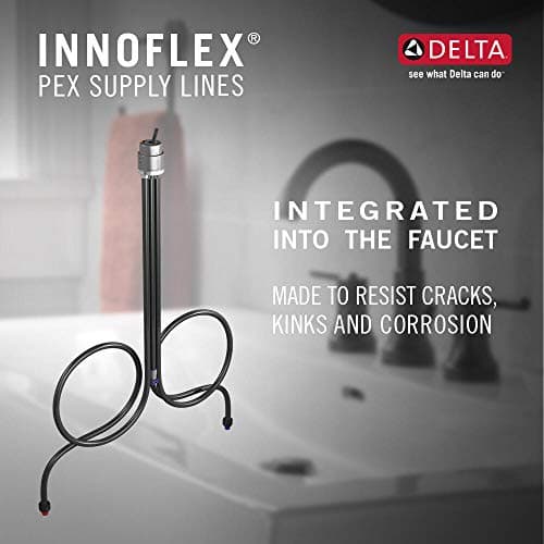 Delta Faucet Velum Single Hole Bathroom Faucet, Black Bathroom Sink Faucet, Single Handle Bathroom Faucet, Bath Faucet, Pop-Up Drain Assembly, Matte Black 537-BLMPU-DST