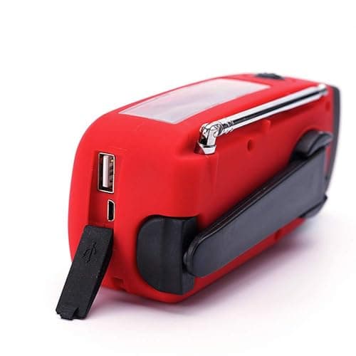 FM/AM/NOAA Weather Radio Hand Crank Self Powered Solar Portable Mini Emergency Survival Radios with 3 LED Super Bright Flashlight 2000mah Battery Operated Power Smart Phone Charger,SOS