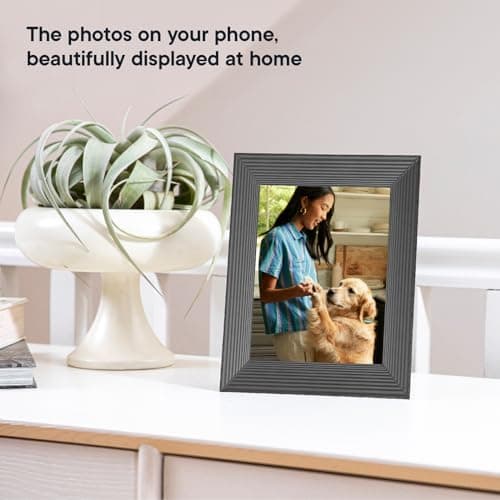 AURA Mason WiFi Digital Picture Frame | Wirecutter's Best Digital Frame for Gifting | Send Photos from Your Phone | Quick, Easy Setup in Aura App | Free Unlimited Storage | Black