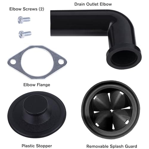 Waste Maid 10-US-WM-058-3B Garbage Disposal Anti-Jam Stainless Steel Food Waste Grinding System, 1/2 HP Economy, Black