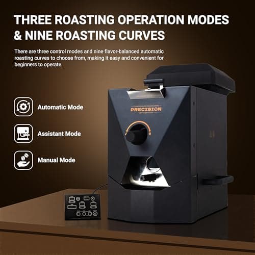 1Pound Electric Coffee Roaster, Automatic Roasting And Easy Operation, With A Smoke Filter(Suitable for light roasting), 2 Chimney Tube, And Chaff Collector.