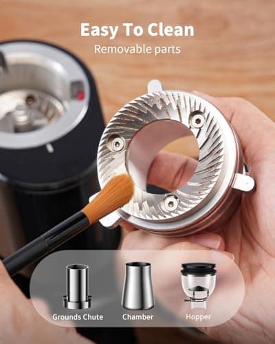 SHARDOR Professional 64mm Burr Coffee Grinder with 100 Grind Settings and All-Metal Chamber, Coffee Bean Grinder with Adjustable Electronic Timer and LED Display, Anti-Static,Black