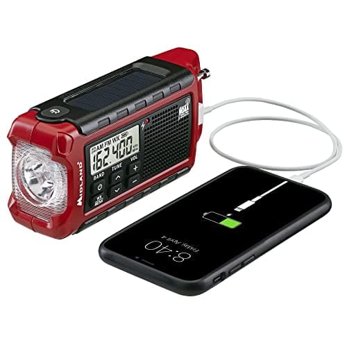 Midland ER210 NOAA Emergency Weather Radio - Compact, Crank, Weather Alerts, AM/FM Radio, Multiple Power Sources, SOS Emergency Flashlight