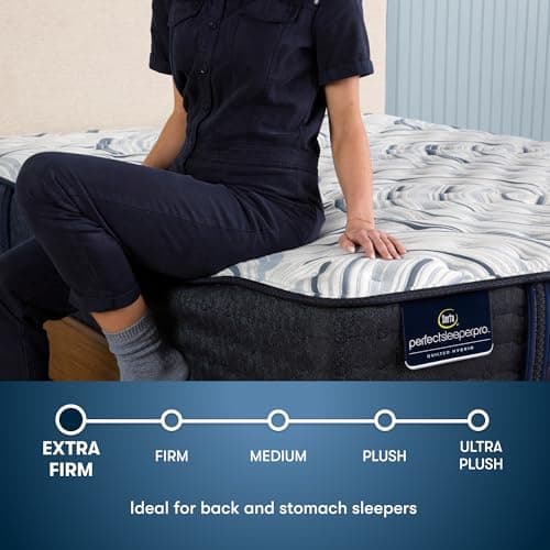 Serta Perfect Sleeper Pro - Hampton 12.5" Extra Firm Queen Latex Hybrid Mattress - 5 Support Zones and Cooling Tech for Premium Hybrid Comfort - 100 Night Trial, CertiPUR-US Certified