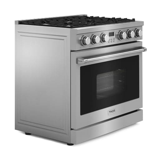 THOR Kitchen Professional 36-Inch Gas Range in Stainless Steel - Model ARG36