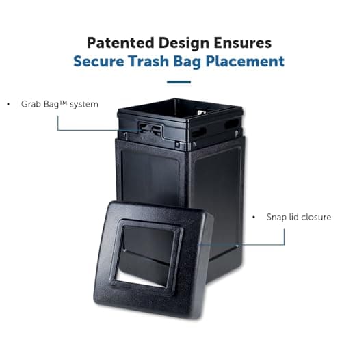 Commercial Zone 732101 Open-Top Indoor/Outdoor Square 42 Gallon Large Waste Trash Container Bin, Black