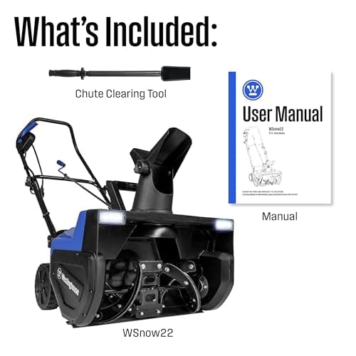 Westinghouse WSnow22 Corded Snow Blower 22 Inch, Steel Auger, Dual LED Lights, Electric Snow Blower with 25ft Throwing Distance, Plows 840lbs/min, Adjustable Chute