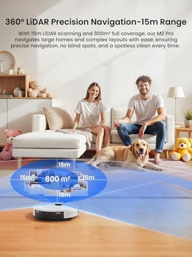 Lefant LiDAR Robot Vacuum and Mop, 45-Day Self-Emptying, 190° PSD Obstacle Avoidance, Customized Cleaning, Multi-Floor Mapping, 5500Pa Strong Suction, 140 Min Runtime, WiFi/Alexa/APP, M2 Pro