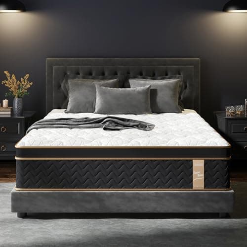 Queen Mattress, 14 Inch Plush Hybrid Mattresses with Gel Memory Foam, Fiberglass-Free Mattress in a Box, Individual Pocket Spring-Motion Isolation-Extra Edge Support, 365 Nights Trial,CertiPUR-US