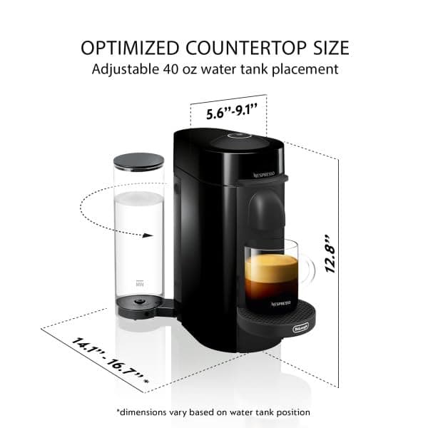 Nespresso Vertuo Plus Coffee and Espresso Maker By De'Longhi, Ink Black