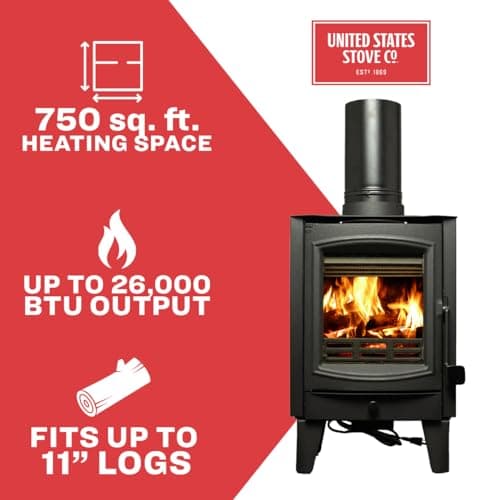 US STOVE 750 SQ FT STOVE, 75% EFFICIENT