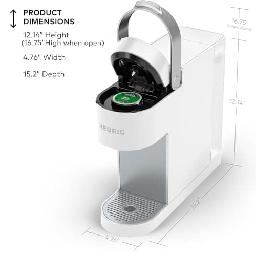 Keurig K-Slim Single Serve K-Cup Pod Coffee Maker, Multistream Technology, 3 Brew Sizes, Slim and Sleek Design, 46oz Removable Reservoir, White