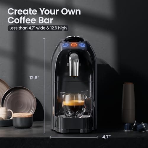 Espresso Capsule Machine Single Serve Coffee Maker Compatible with N Original Pods - 20Bar Barista Pump for Home Espresso & Lungo, Kitchen, Office