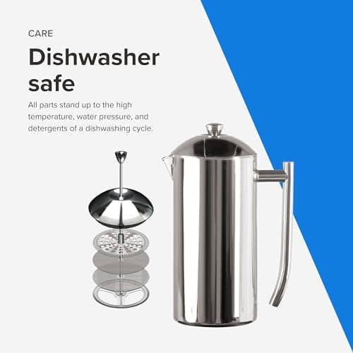 Frieling Double-Walled Insulated French Press Coffee Maker - 17 Oz Stainless Steel French Press for Smooth Coffee, Cold Brew & Camping