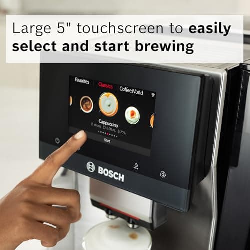 Bosch 800 Series Fully Automatic Espresso Machine – 36 Drinks with Coffee World, Cold Brew, Double Cup, Integrated Milk Container, Smart Features, in Stainless Steel