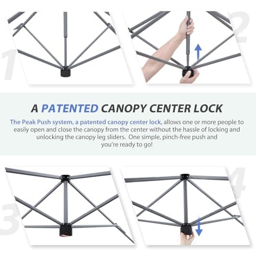 EAGLE PEAK 13x13 Straight Leg Pop Up Canopy Tent Instant Outdoor Canopy Easy Single Person Set up Folding Shelter w/Auto Extending Eaves 169 Square Feet of Shade (Light Blue)