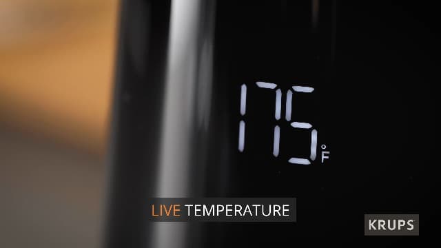 KRUPS Smart Temp Electric Kettle: 1.7L Capacity, 5 Precise Temperature Settings, Digital Display, Cool-Touch Exterior, Cordless Design for Tea and Coffee Lovers