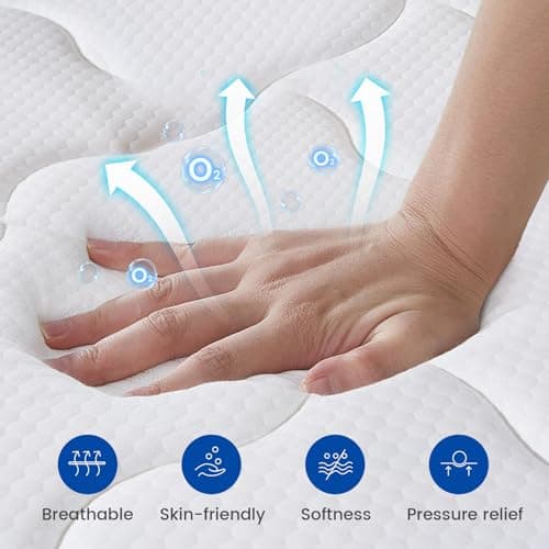 King Size Mattress, 12 Inch Firm Hybrid King Bed Mattress in a Box, with Gel Memory Foam and Individual Pocket Springs, Motion Isolation, Strong Edge Support & Pressure Relief