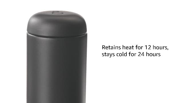 Fellow 12 oz Carter Move Travel Mug - Vacuum-Insulated Stainless Steel Travel Coffee Mug - Coffee Tumbler with Ceramic Interior and Splash Guard - Matte Black