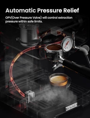 Neretva Espresso Machine, 15 Bar Espresso Coffee Machine with Visible Pressure Guage Professional Espresso Maker with Milk Frother & Stainless Steel for Home Barista Latte and Cappuccino Maker-Silver