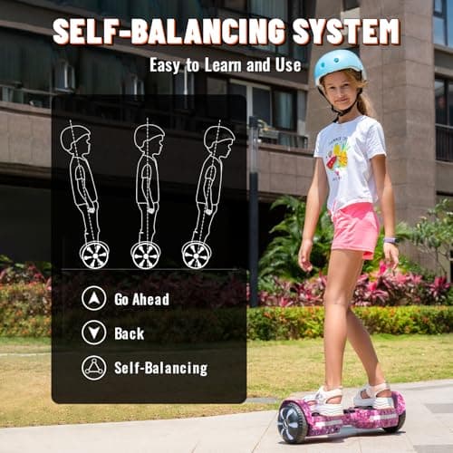 Scooter, Bluetooth Speakers and LED Light-Up Wheels, APP Control, Dual 250W Motors, 8.5 mph Max Speed & 8.5 Miles Max Range, Gifts for Kids Adults Girls Boys