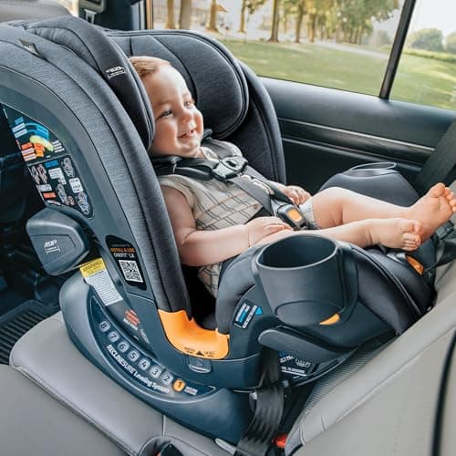 Chicco Chicco OneFit™ LX ClearTex® All-in-One Car Seat with LeverLock® Installation, Slim Design, Convertible Car Seat, Seat for Infants and Children 5-100 lbs | Smoke/Grey
