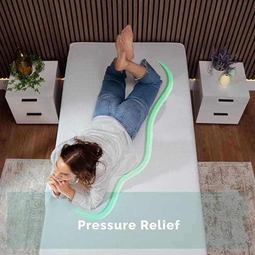 Nestl Green Tea Twin Mattress 8 Inch - Cooling Graphite Memory Foam Twin Mattress for Kids, Fiberglass Free Pressure Relief Supportive Bed in A Box, CertiPur-US Certified
