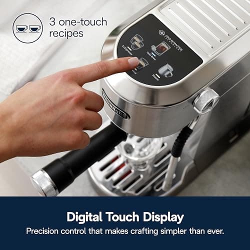 De'Longhi Dedica Duo Compact Espresso Machine - Stainless Steel Coffee Maker with Milk Frother Wand- for Espresso, Cold Brew, Hot & Iced Coffee, Cappuccinos, Lattes & Home Barista Brewing