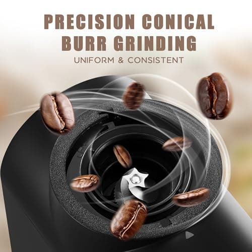 Burr Coffee Grinder Electric, Adjustable Touchscreen Burr Mill with 30 Grinding Settings, Automatic Coffee Beans Grinder for Home Use, 2-12 Cups