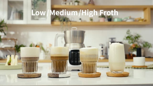 Maestri House Milk Frother, 21OZ Variable Temp and Froth Thickness Milk Frother and Steamer, Smart Touch Control Milk Warmer, Dishwasher Safe, Memory Function for Latte Cappuccino Hot Chocolate