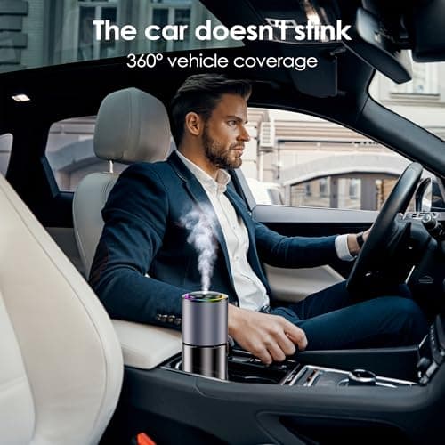 Smart Car Air Freshener, Car Air Freshener, Diffuser 150ml Capacity for 6 Months, Auto On/Off, 3 Adjustable Modes, RGB Music Syncing Light, Perfect for CAR,Bedroom and Office (Cologne)