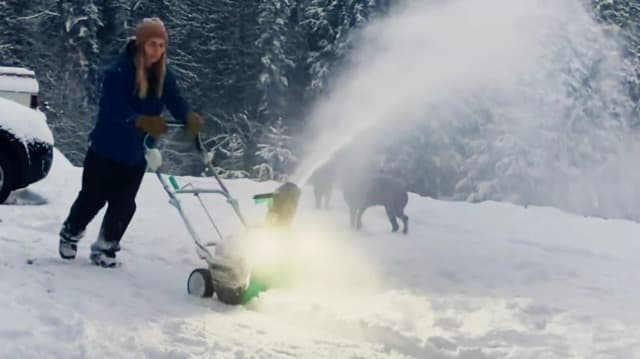 Litheli 2x20V Battery Powered Cordless Snow Blower, 20'' Brushless Electric Snow Thrower with Wheels, LED Lights, 180° Chute, Powerful Snow Removal Kit with 4.0Ah Battery and Fast Charger