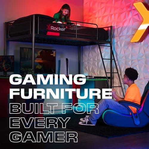 X Rocker V Rocker SE Black Foam Floor Video Gaming Chair for Adult, Teen, and Kid Gamers -2.1 High Tech Audio and Wireless Capacity - Foldable and Ergonomic Back Support (5130301)