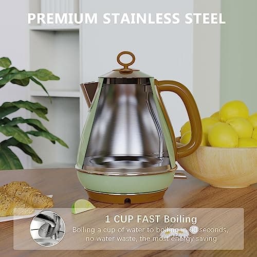 1.7L Electric Kettles, BPA Free Tea Kettle, Hot Water Boiler Heater, Stainless Steel Teapot, Auto Shut-Off & Boil-Dry Protection, 120V/1500W