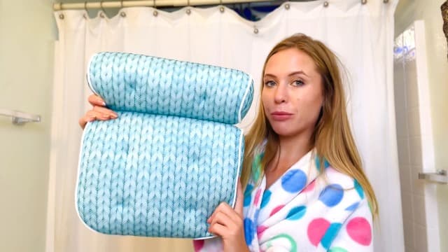 Lady McBath Bath Pillow - Luxury Bath Pillows for Tub Neck and Back Support - Powerful Suction Cups, Machine Washable Bathtub Accessory for Relaxation (Grey)