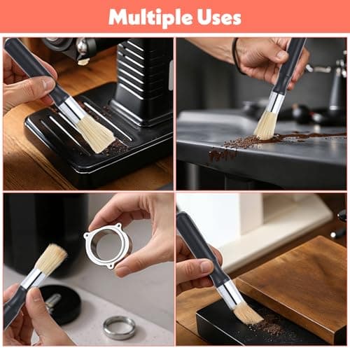 Coffee Grinder Cleaning Brush,Barista Brush with Natural Boar Bristles Black Handle Espresso Machine Tools Professional Equipment for Barista Home Kitchen