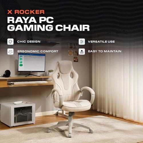 X Rocker PC Computer Gaming Desk Chair with Wheels, College Dorm Room Essentials for Guys and Girls, Adjustable, Ergonomic Office Chair for Gamers