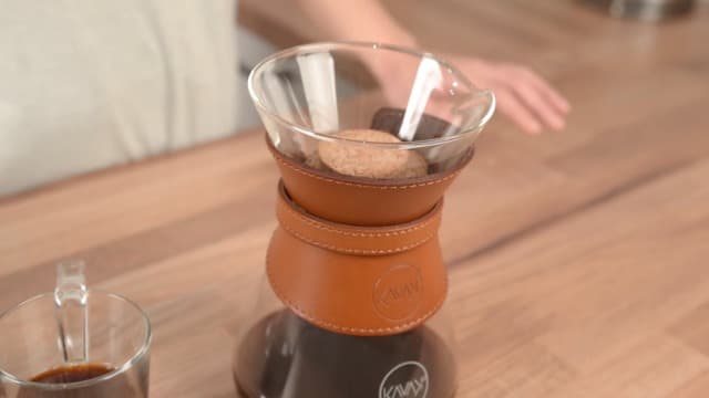Pour Over Coffee Maker Set with Double-Layer Stainless Steel Filter, Coffee Dripper, Cork Lid and Leather Collar Holder - High Heat Resistance Borosilicate Glass Carafe, Great Gift Idea (37 oz)