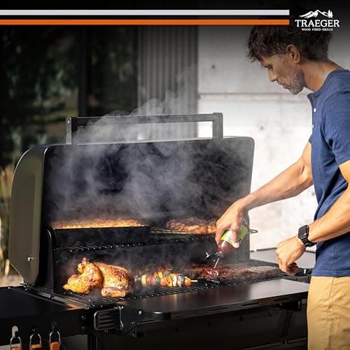 Traeger Grills Woodridge Pro Electric Wood Pellet Grill and Smoker, 970 Sq. In., Outdoor Pellet Smoker Grill with Digital Sensor and Side Shelf, Wi-FIRE Technology, Super Smoke Mode, TFB97JLH
